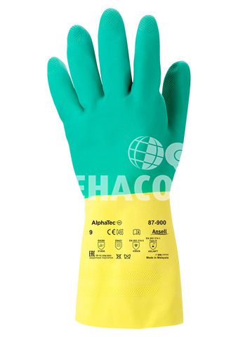 Ansell AlphaTec 87-900 grün/gelb Kat.3 Gr.10