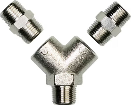 3M™ Kupplung 2 Ausgänge 3/8" BSP Innengewinde inkl. Adapter mit Außengewinde
