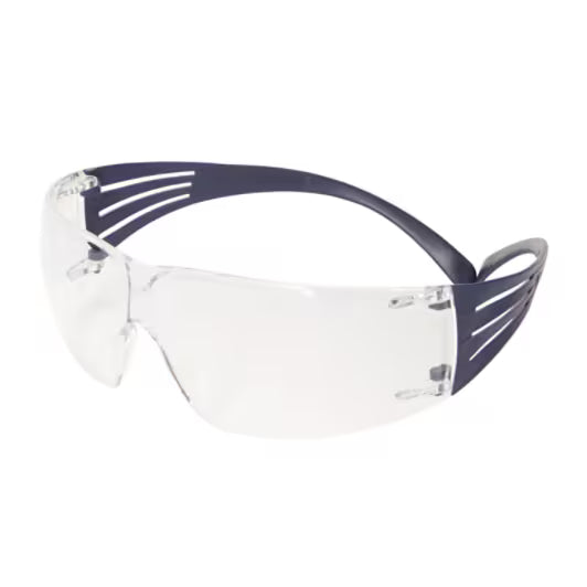 3M™ SecureFit™ 200 Schutzbrille, blaue Fassung, Scotchgard™ Antibeschlag- und Kratzschutzbeschichtung (K&N), klare Scheiben, SF201SGAF-BLU-EU