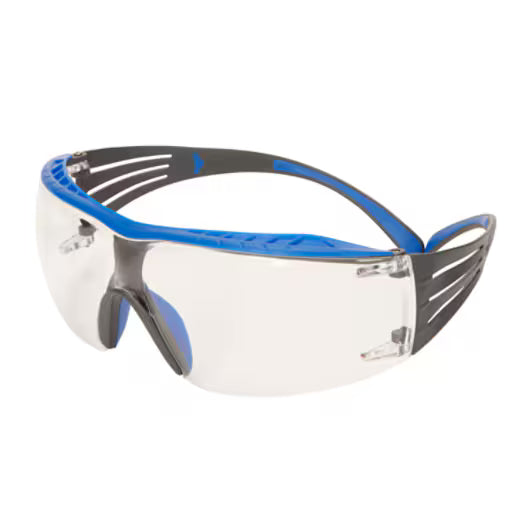 3M™ SecureFit™ 400X Schutzbrille, blau/grauer Rahmen, Scotchgard™ Anti-Beschlag- und Anti-Kratz-Beschichtung (K&N), klare Scheiben, SF401XSGAF-BLU-EU, 20/Karton