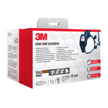 3M™ Wartungsfreie Halbmaske, 4251+, FFA1P2R D Filter, 1/PCE, 4PCE/KRT