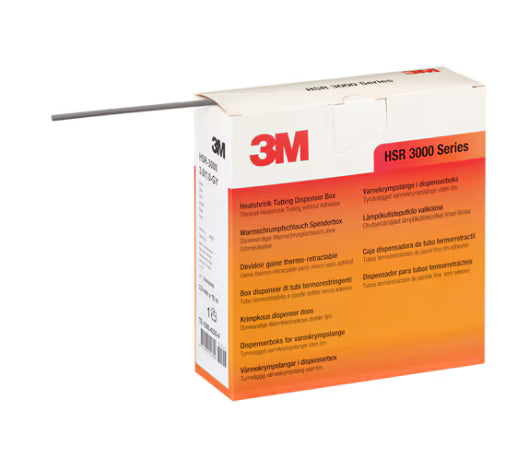 3M™ HSR 3000 Dünnwandiger Warmschrumpfschlauch auf Minispule, Grau, 6/2 mm, 10 m, Spenderkarton