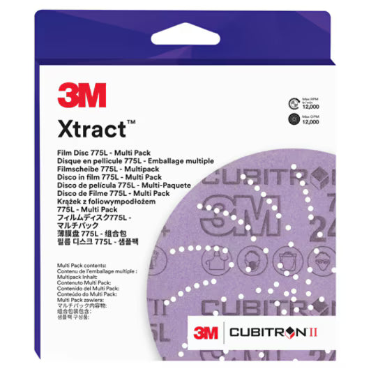 3M Xtract™ Cubitron™ II Schleifscheibe 775L, Multi-Grade 500+ - 1000+ 3MIL, 127 mm, 500LG, 12/Packung, 20 Packungen/Karton, Multipack