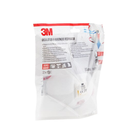 3M™ Atemschutzmaske für Dämmstoffe und Hartholz 8833C2, FFP3, mit Ventil, 2 Stück/Packung