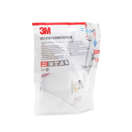 3M™ Atemschutzmaske für Dämmstoffe und Hartholz 8833C2, FFP3, mit Ventil, 2 Stück/Packung