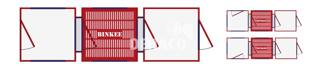 Binkee Premium Spezial-Duschkabinenverschluss-System 1+1+1 75cm