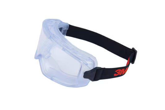 3M™ GoggleGear™ 3000er Serie Vollsichtbrille, PVC-Rahmen, klare Scotchgard™ AF-Scheibe, Premium-Stoffband, GG3101-SGAF EU