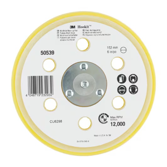 3M™ Hookit™ Mehrloch-Stützteller, 150 mm, 8 mm (5/16 Zoll), 50539
