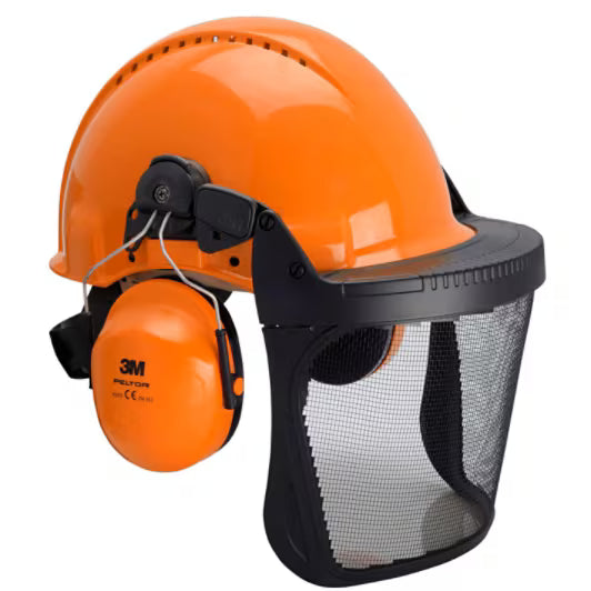 3M™ Forstkombination, G3000 oder Schutzhelm, Optime II Kapselgehörschutz, FH1 Halterung und 5J Netz-Gesichtsschutz, G3000MOR52FH15J