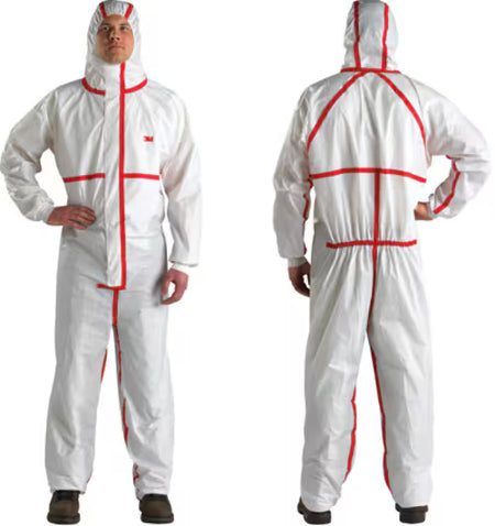 3M™ Schutzanzug 4565, weiß + rot, Typ 4/5/6, 2XL