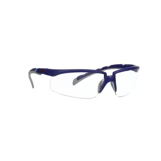 3M™ Solus™ Serie 2000, S2001AF-BLU, blau-graue Bügel, klare Anti-Beschlag-/Kratzschutzgläser, 20/Karton