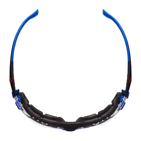 3M™ Solus™ 1000 Schutzbrille, blau/schwarzer Rahmen, Scotchgard™ Anti-Beschlag und kratzfeste Beschichtung (K&N), klare Scheiben, Schaumstoffdichtung und Kopfband, S1101SGAFKT-EU, 20/Karton
