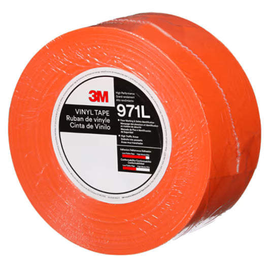 3M™ Langlebiges Bodenmarkierungsband 971L, Orange, 76.2 mm x 33 m, 0.43 mm, einzeln verpackt, praktisch verpackt