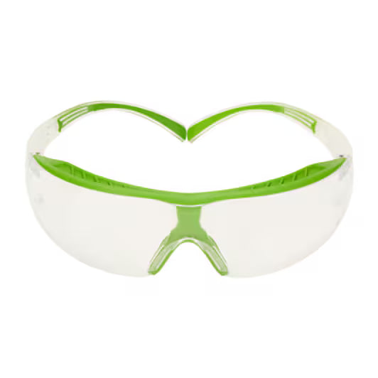 3M™ SecureFit™ 400X Schutzbrille, grün/klarer Rahmen, Scotchgard™ Anti-Beschlag- und Kratzschutzbeschichtung (K&N), klare Scheiben, SF401XSGAF-GRN-EU, 20/Karton