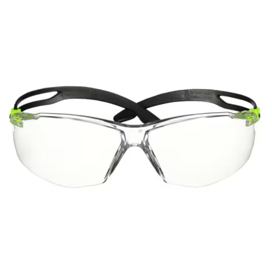 3M™ SecureFit™ 500 Schutzbrille, grüner Rahmen, Scotchgard™ Antibeschlag- und Antikratz-Beschichtung (K&N), klare Scheiben, SF501SGAF-GRN-EU, 20/Karton