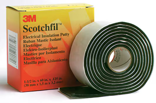 3M™ Scotchfil™ Butylkautschuk-Band, selbstverschweißend, Schwarz, 38 mm x 1,5 m, 3 mm