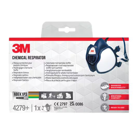 3M™ Wartungsfreie Halbmaske, 4279+, FFABEK1P3 D Filter, 1 Stück/Packung
