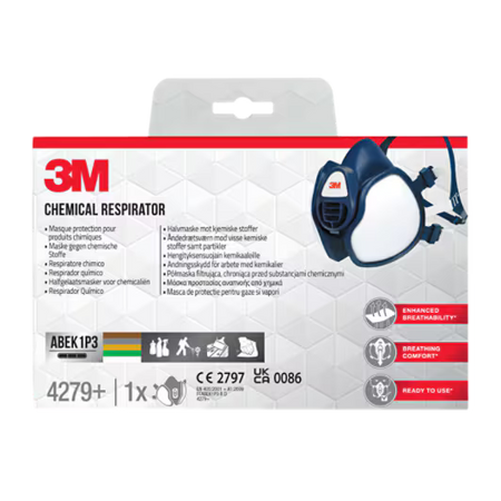 3M™ Wartungsfreie Halbmaske, 4279+, FFABEK1P3 D Filter, 1 Stück/Packung