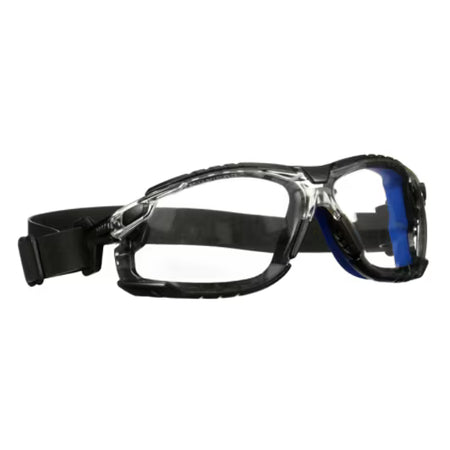 3M™ Solus™ 1000 Schutzbrille, blau/schwarzer Rahmen, Scotchgard™ Anti-Beschlag- und Kratzschutzbeschichtung (K&N), klare Scheiben, TPE-Dichtung und Neoprenband, S1101NSGAF-TSKT-EU, 20/Karton