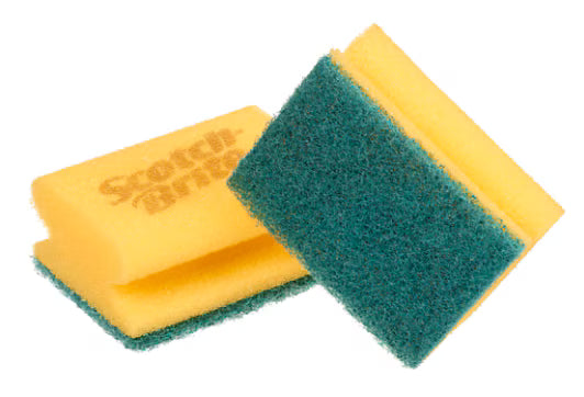 Scotch-Brite™ Synthetischer Schwamm mit Griff 374, Gelb/Grün, 70 mm x 150 mm, 10/Packung