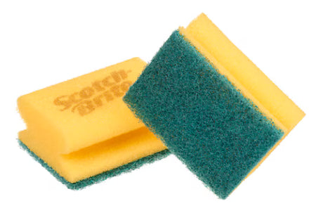 Scotch-Brite™ Synthetischer Schwamm mit Griff 374, Gelb/Grün, 70 mm x 150 mm, 10/Packung