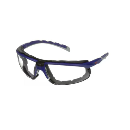 3M™ Solus™ Serie 2000, S2001SGAF-BGR‑F, grau/blaugrüne Bügel, Scotchgard™ Antibeschlagbeschichtung, klare AC-AK‑Gläser, Folienverpackung 20/Karton