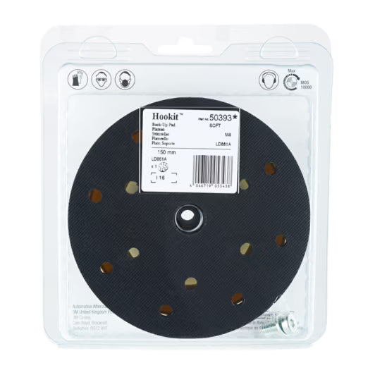 3M™ Hookit™ Stützteller, 150 mm, M8, 15 Loch, weich, 50393