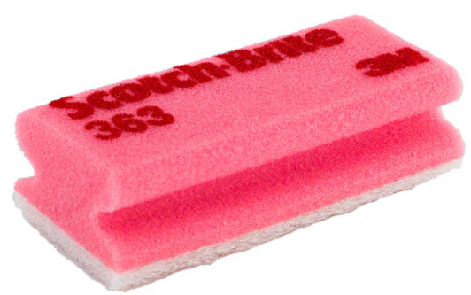 Scotch-Brite™ Synthetischer Schwamm mit Griff 363, rosa/weiß, 70 mm x 150 mm, 10 Stück/Pack