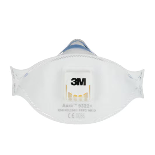 3M™ Aura™ Atemschutzmaske für manuelles und maschinelles Schleifen 9322+, FFP2, Ventil, 5 Stück/Packung