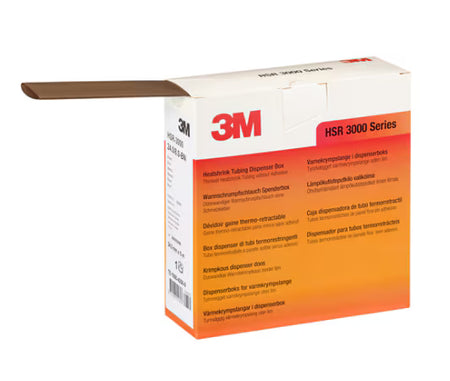 3M™ HSR 3000 Dünnwandiger Warmschrumpfschlauch auf Kleinrolle, braun, 3/1 mm, 10 m, Spenderbox