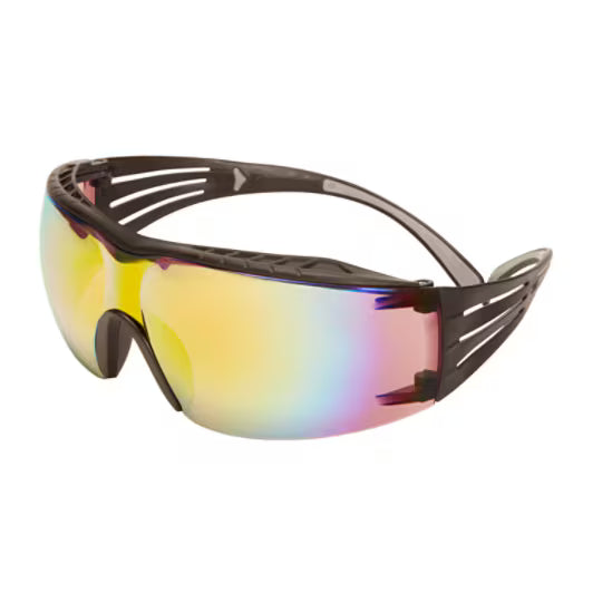 3M™ SecureFit™ 400X Schutzbrille, schwarz/schwarzer Rahmen, kratzfeste, verspiegelte orangefarbene Gläser, SF416XAS-BLK-EU, 20/Karton