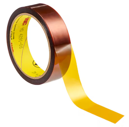 3M™ hitzebeständiges Klebeband 5419, Polyimidfolie, extrem niedrige statische Aufladung, Gold, 25,4 mm x 33 m x 0,07 mm, 9 Rollen/Karton