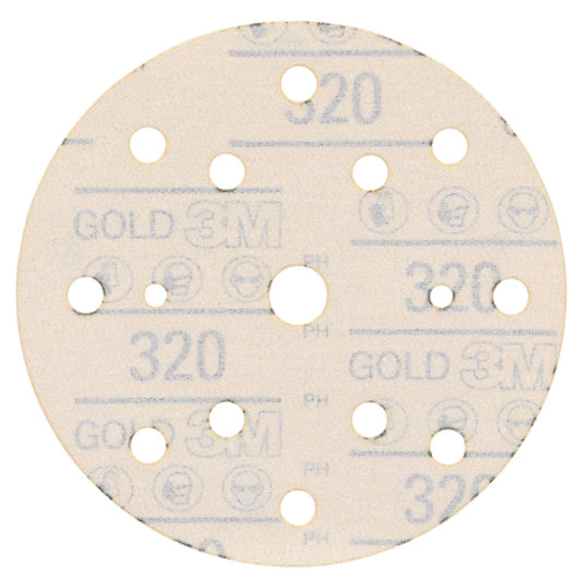 3M™ Hookit™ Gold Schleifscheibe 288U, 150 mm, 15-Loch, 320, 51551