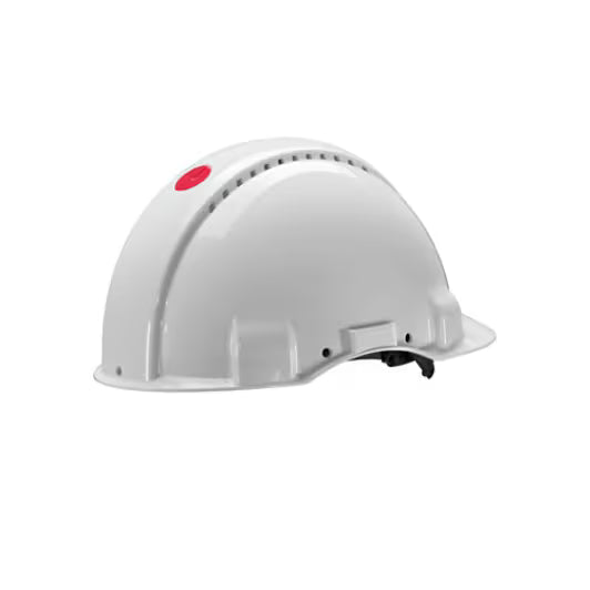 3M™ Schutzhelm, Uvicator, Ratschenverschluss, ohne Belüftung, 440 V dielektrisch, Schweißband aus Kunststoff, weiß, G3001NUV-VI