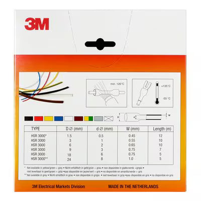 3M™ HSR 3000 Dünnwandiger Warmschrumpfschlauch auf Kleinrolle, Transparent, 24/8 mm, 5 m, Spenderbox