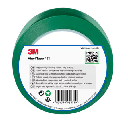 3M™ Vinylband 471, Grün, 50 mm x 33 m, 0,14 mm, einzeln und handlich verpackt