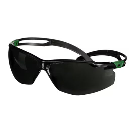 3M™ SecureFit™ 500 Schutzbrille, grün/schwarzer Rahmen, kratzfest+ (K), IR 5.0 Grauglas, SF550ASP-GRN-EU, 20 Stück/Karton