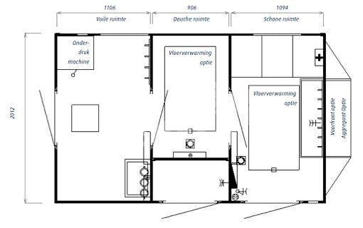 Dehaco D320 3-Kammer-Dekontaminationswagen Standard-Einachsfahrgestell