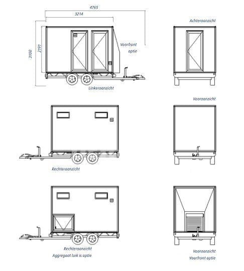 Dehaco D320 3-Kammer-Dekontaminationswagen Standard-Einachsfahrgestell