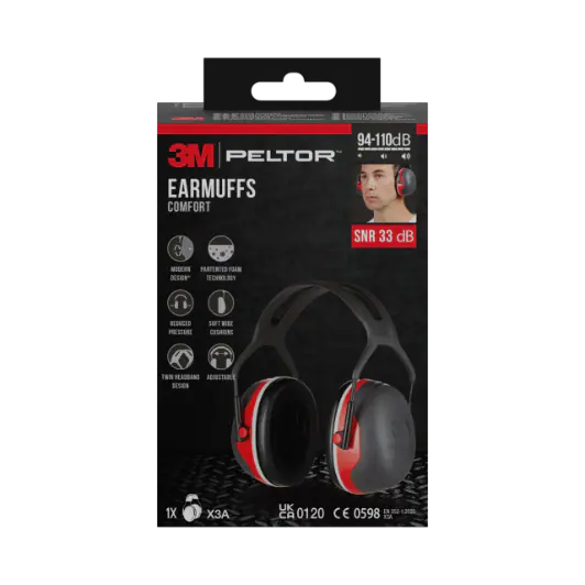 3M™ PELTOR™ Comfort-Gehörschutzkapsel X3A, SNR-Wert 33 dB