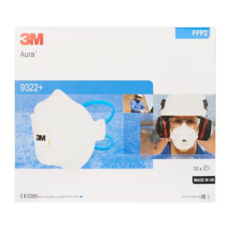 3M™ Aura™ Atemschutzmaske, FFP2, mit Ventil, 9322+