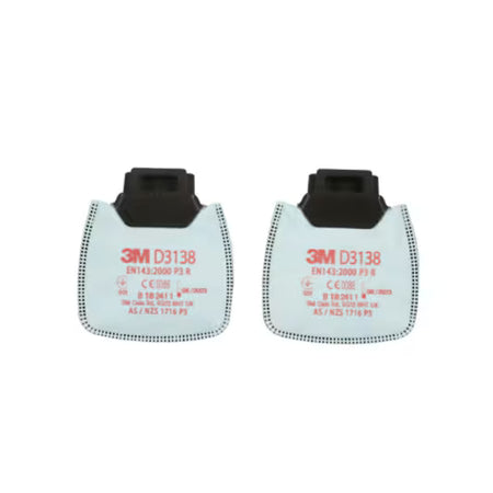 3M™ Secure Click™ Partikelfilter gegen störende Konzentrationen von organischen Dämpfen/sauren Gasen und Ozon bis zum 10-fachen des AGW, P3 R, D3138