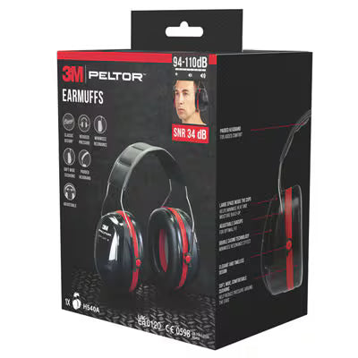 3M™ PELTOR™ Optime™ III Kapselgehörschutz H540A, SNR-Wert 34 dB, Schwarz/Rot