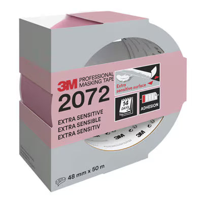 3M™ Professionelles Abdeckband 2072, Extra empfindlich, 48 mm x 50 m, 1 Rolle/Packung, 100% PEFC, SGSCH-PEFC-COC-110078