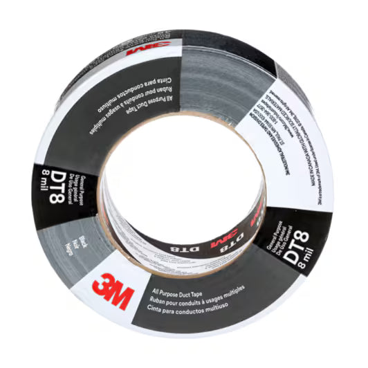 3M™ Universal Klebeband DT8, Schwarz, 48 mm x 23 m, 0,2 mm, einzeln verpackt