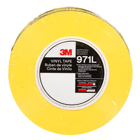 3M™ Dauerhaftes Bodenmarkierungsband 971L, Gelb, 101.6 mm x 33 m, 0.43 mm, einzeln verpackt, praktisch verpackt