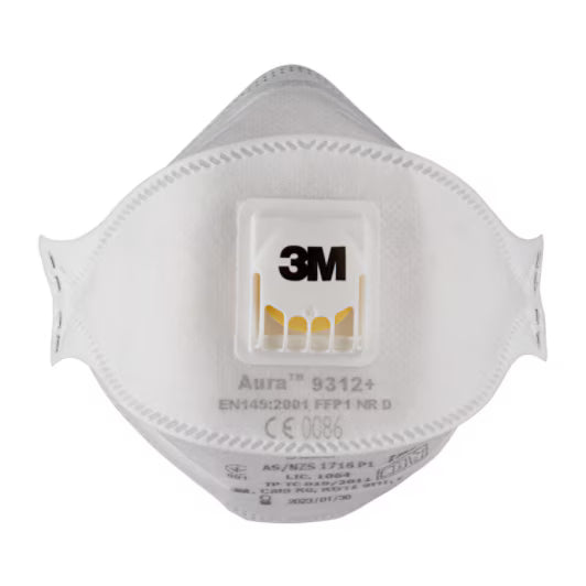 3M™ Aura™ Atemschutzmaske zum Handschleifen 9312+, FFP1, Ventil, 10/Pack