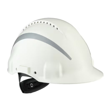 3M™ Schutzhelm, Uvicator, Ratschenverschluss, belüftet, reflektierend, Kunststoffschweißband, weiß, G3000NUV-R-VI