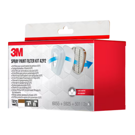 3M™ Filterset für Masken der Serie 6000, 6002BC1, A2P2, (2 x 6055 A2 + 2 x 5925 P2 + 2 x 501 Halter), 4er-Pack/Karton