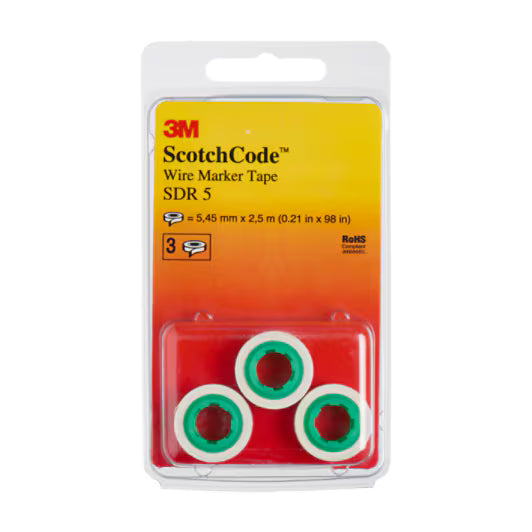 3M™ ScotchCode™ SDR-5 Kabelmarkierer Nachfüllrollen, Nummer „5“, 3x Blisterverpackung